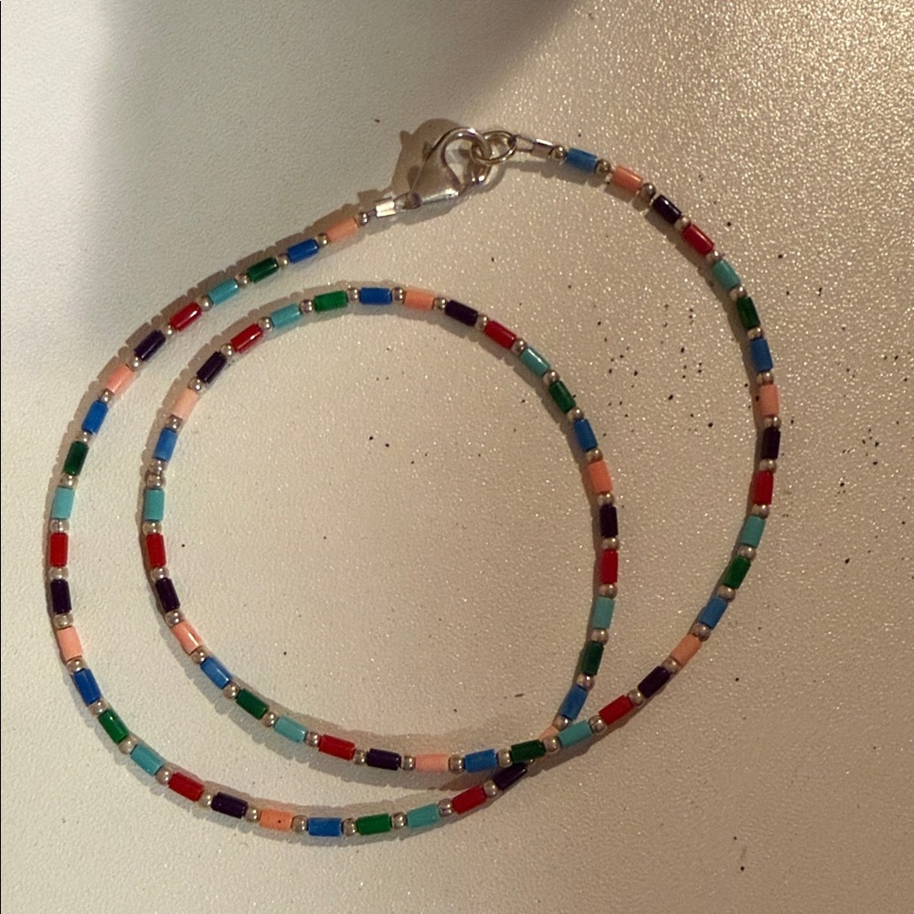 Silpada Sterling Silver Colorful Boho Bead Necklace. 16”Length. - Picture 3 of 3